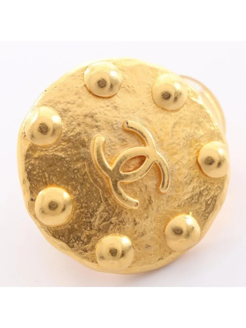 Chanel Earrings CC Logo Dot Round